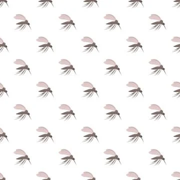 Mosquito insect seamless flying pattern on white background Stock Illustration