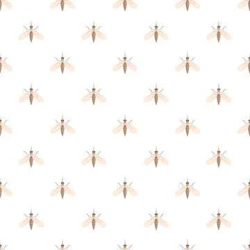Mosquito insects creating a seamless pattern background Stock Illustration