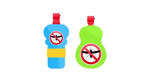 Mosquito repellent bottles rotating on different backgrounds Stock Footage 309522146