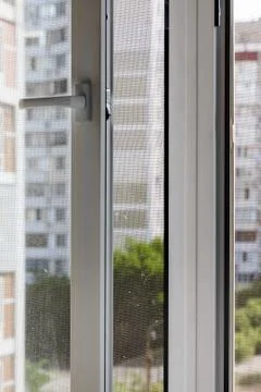 Mosquito Screen on a Window Stock-Fotos