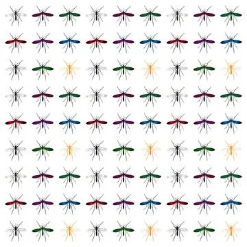 Mosquito A seamless repeating pattern design with mosquito bug in colors. ... 스톡 사진