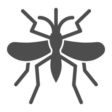 Mosquito solid icon, Insects concept, gnat and pest sign on white background Stockillustratie