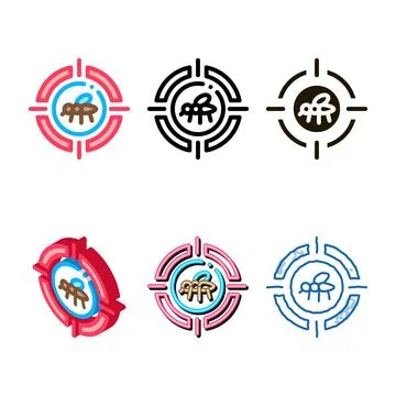 Mosquito target icon vector outline minimal Stock Illustration