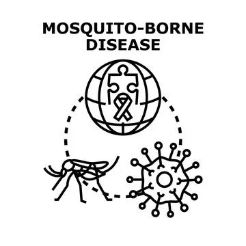 Mosquito transmitting disease globally creating public health awareness Stock Illustration