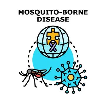 Mosquito transmitting disease globally creating public health awareness Stock Illustration