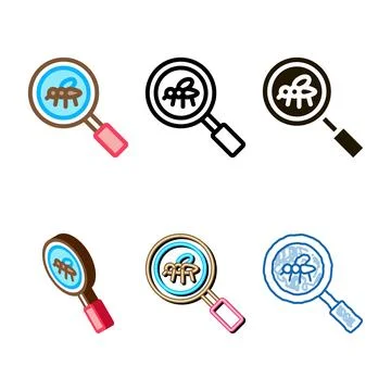 Mosquito types search icon vector outline Stock Illustration
