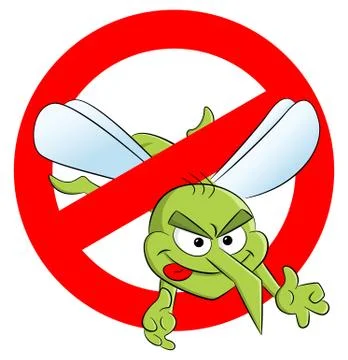 Mosquito warning sign Illustrazione stock