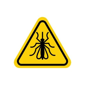 Mosquito warning sign. Vector flat illustration isolated on white background. Stock Illustration