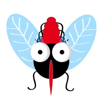Mosquito on white background Stock Illustration