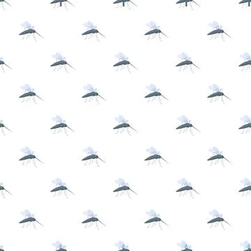 Mosquitoes flying seamless background pattern repeating Stock Illustration