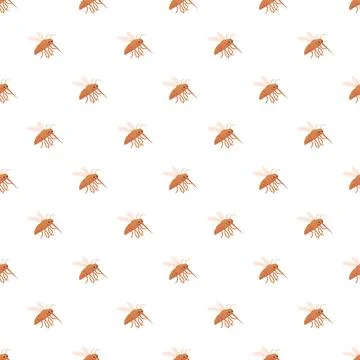 Mosquitoes seamless pattern creating pest bug background Stock Illustration
