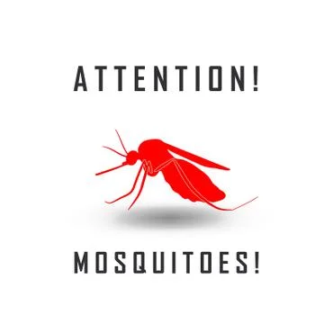 The mosquitoes stop sign - vector image of a mosquito and the risk of malaria Stock Illustration