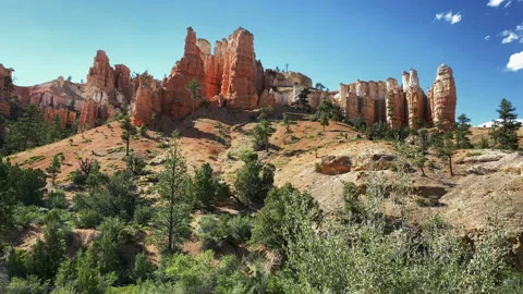 Moss Cave trail at Bryce Canyon Stock Footage 214377375