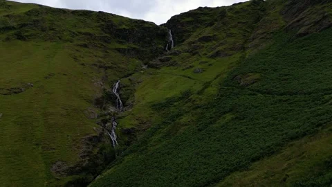 Moss Force Newlands Hause waterfall Stock Footage 258176148
