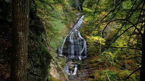Moss Glen Falls, C. C. Putnam State Forest, Vermont Stock Footage 81529401
