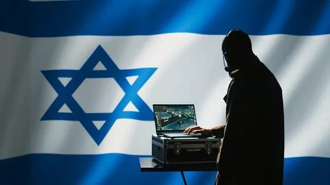 Mossad secret agent uses software to do war covert operations 写真素材