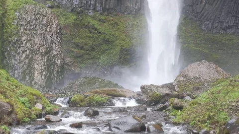 Mosses under Latourell falls 스톡 동영상 88222940