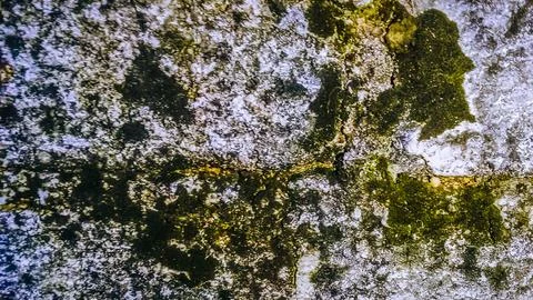 Mossy block stone wall texture Stock Photos