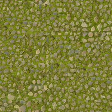 Mossy Cobblestone Pavement Surface Background Stock Photos