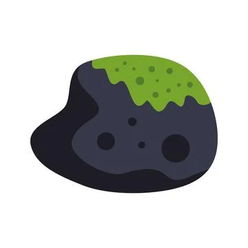 Mossy rock vector icon representing nature element Stock Illustration