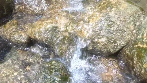Mossy Rocks by the Stream Stockbeeldmateriaal 335061338