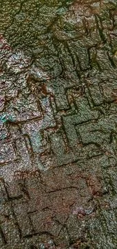 Mossy sand surface with checkered pattern Stock-Fotos