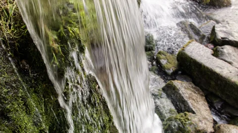 Mossy Stone and the waterfall Video stock 33694918
