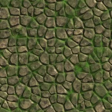 Mossy stone Stock Illustration