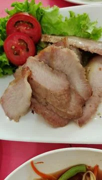 The most basic cooking of sun dried pork is drying in the sun Stock Photos