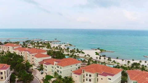 The most beautiful beaches in the world. Punta Cana. Beach palm trees white sand Stock Footage 88837993