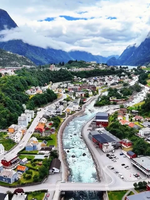 Most Beautiful Drone shot of odda, Norway Stock-Footage 290060724