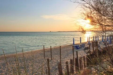 The most beautiful sandy beaches of Apulia: Porto Cesareo,Italy. Stock Photos