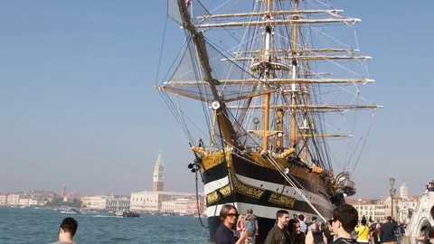 The most beautiful ship in the world Venice Hyperlapse Stock Footage 81131908