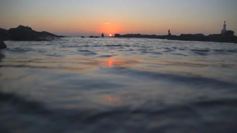 The most beautiful sunset on the beach from Morjim Beach GOA INDIA. Stock Footage 197036419