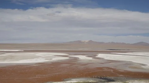 The most beautiful time-lapse In Salar de Uyuni sunset Stockbeeldmateriaal 125485357