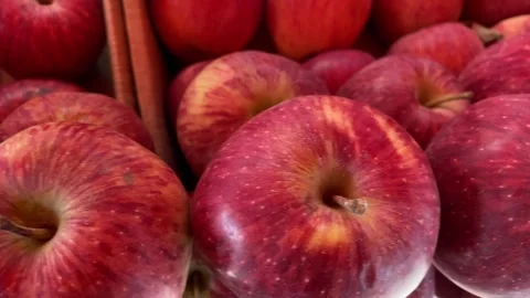 Most Beautiful Top View of Red Apples Stock Footage 286854477