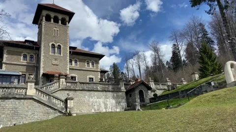 The most beautiful view of the old castle and  its wonderful territory. Stock Footage 240129598