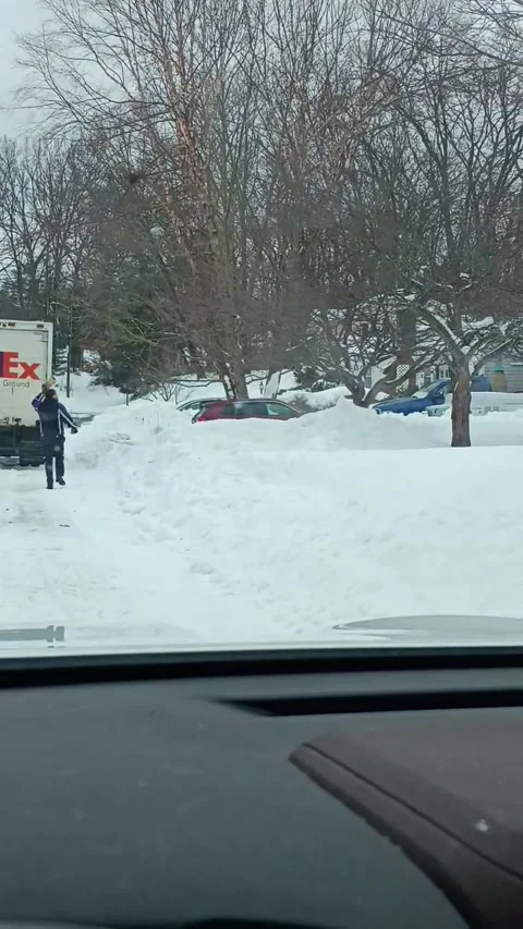 Most Committed FedEx Driver, East Greenwich, Rhode Island, USA - 25 Feb 2026 Stock Footage 330023141