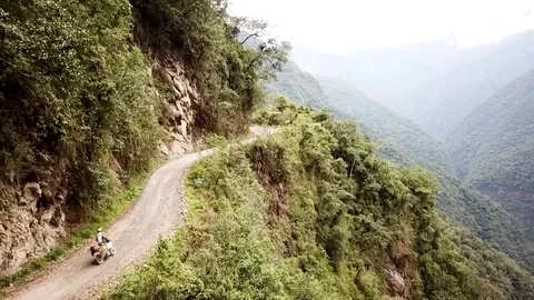 Most dangerous road of the world Stock Footage