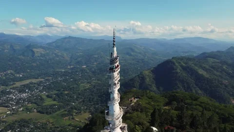 Most dangerous tower with spiral staircase. Stock Footage 174643112