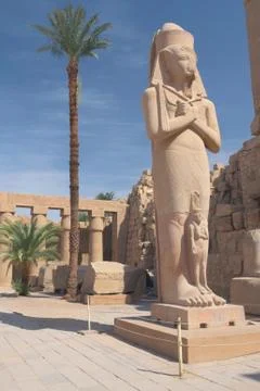 The most famous statue in the temple complex in Luxor (Egypt) 写真素材