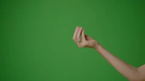 The most important gesture in Israel wait - rega on the green screen Stock Footage 245012726