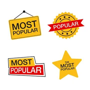 Most popular label vector Stock Illustration