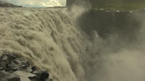 The most powerful &amp; impressive waterfall in Iceland and Europe Video stock 47764970