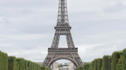 Most recognizable symbol of Paris and France Eiffel tower by the day 4K 3840X Stock Footage 54134614
