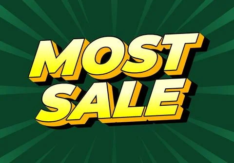 Most sale. Text effect in 3D style with good colors Stock Illustration