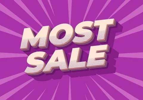 Most sale. Text effect in 3D style with good colors Stock Illustration