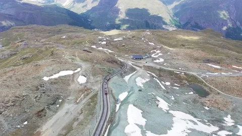 Most scenic Mountain train on top of the alps Stock Footage 321462387