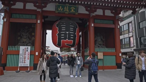 The most significant Buddhist temples in Asakusa, Tokyo, Japan Stock Footage 109039161