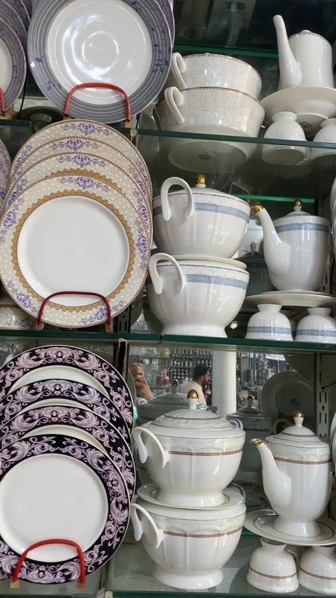 The Most Stunning Inside View of a Crockery Store Containing Crockery Utensils Stock Footage 289460953